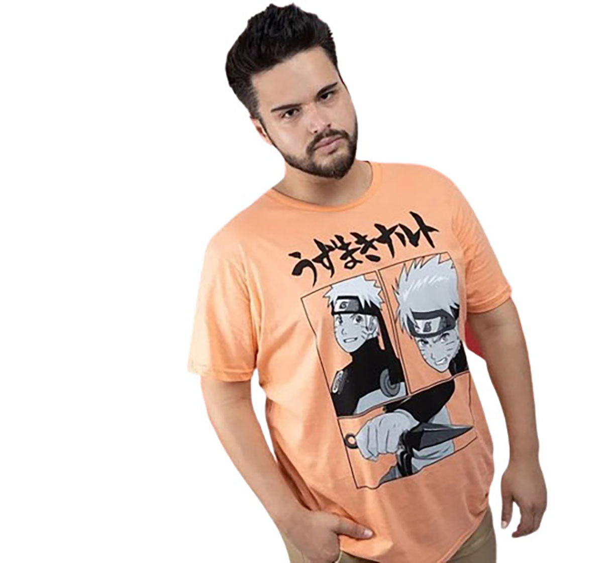 Playera Naruto Uzumaki Hombre Mascara De Latex Naruto