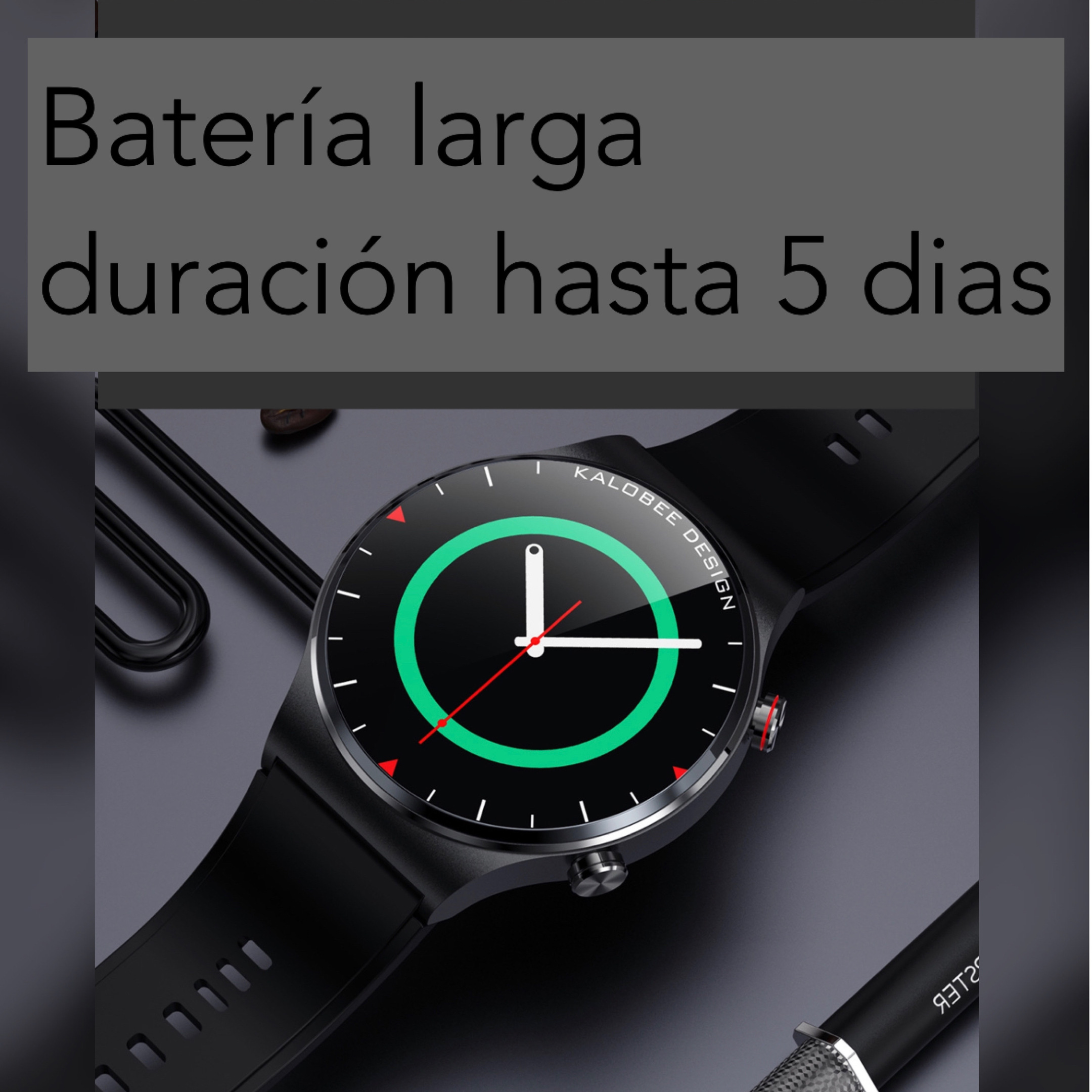 Fino Smartwatch para caballero, Oximetro, Salud, ejercicio, Llamadas, Notificaciones con 3 correas para iPhone y Android
