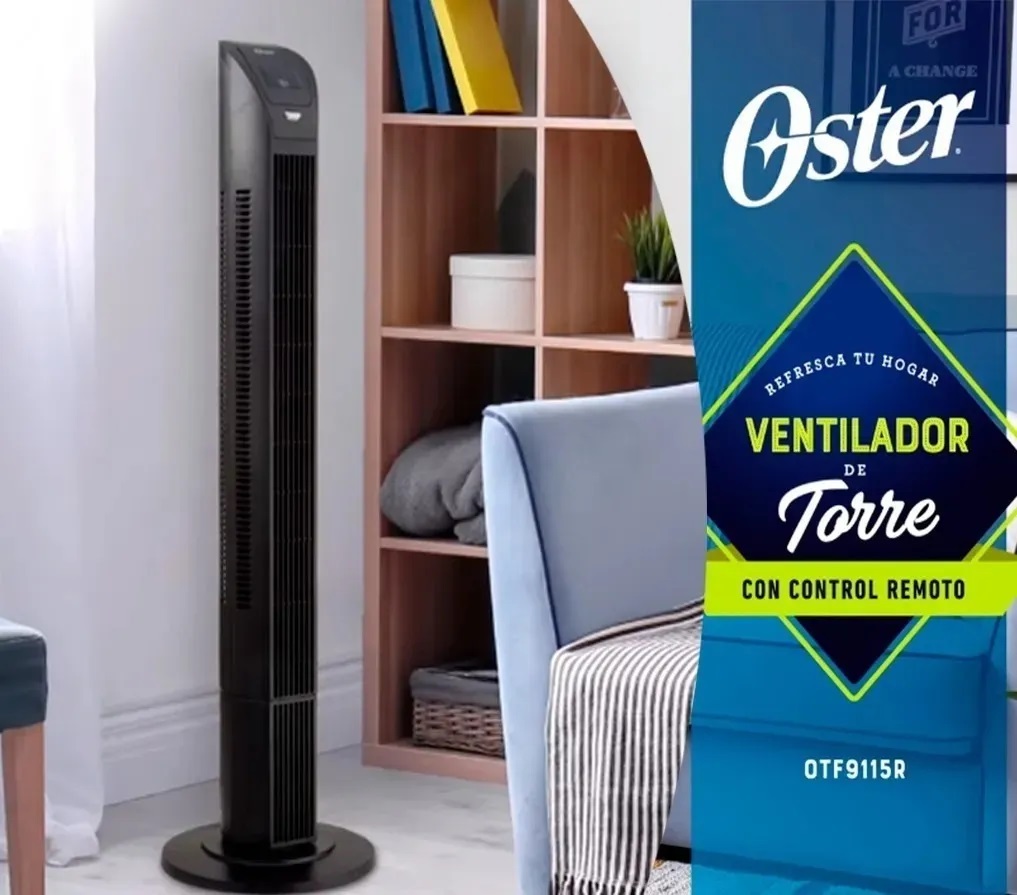 Ventilador Torre Control Oster OTF9115R Negro