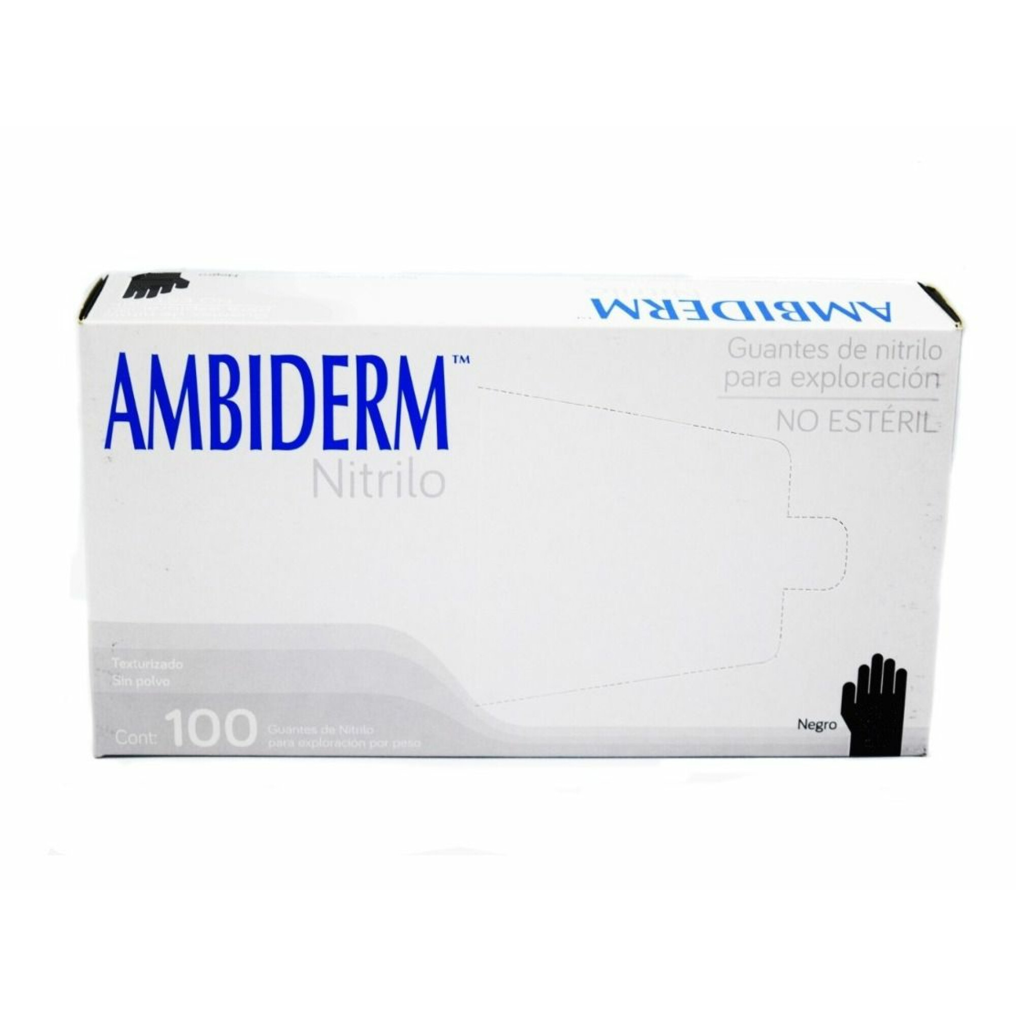 GUANTE AMBIDERM DE NITRILO Color: NEGRO Mediano