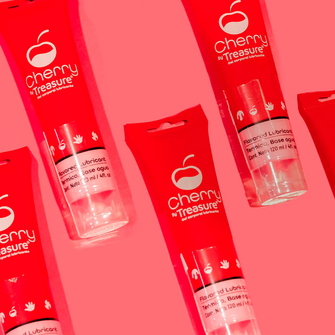 Lubricante con Efecto Térmico Sabor a Cereza - Gel Para Masajes - Ideal Para Juguetes - Cont. 125 ml 