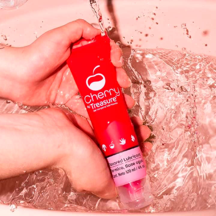 Lubricante con Efecto Térmico Sabor a Cereza - Gel Para Masajes - Ideal Para Juguetes - Cont. 125 ml 