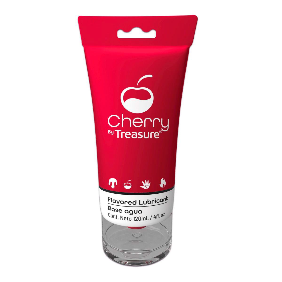 Lubricante con Efecto Térmico Sabor a Cereza - Gel Para Masajes - Ideal Para Juguetes - Cont. 125 ml 