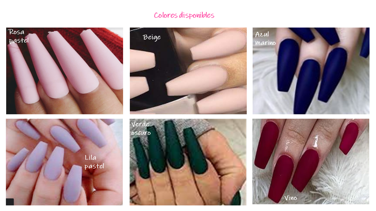 36 Uñas postizas con punta semi cuadrada o bailarina combinadas.