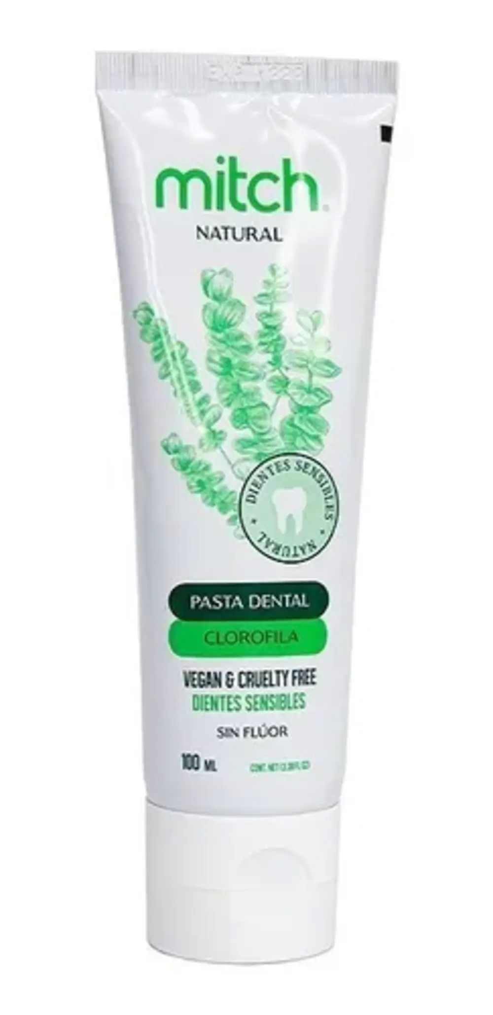 Pasta Dental Mitch Premium Clorofila 100ml Sin Flúor Vegan