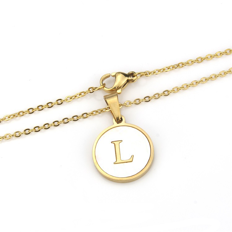 Collar con Inicial o Letras de la A a la Z, Colgante Gargantilla Madre Perla