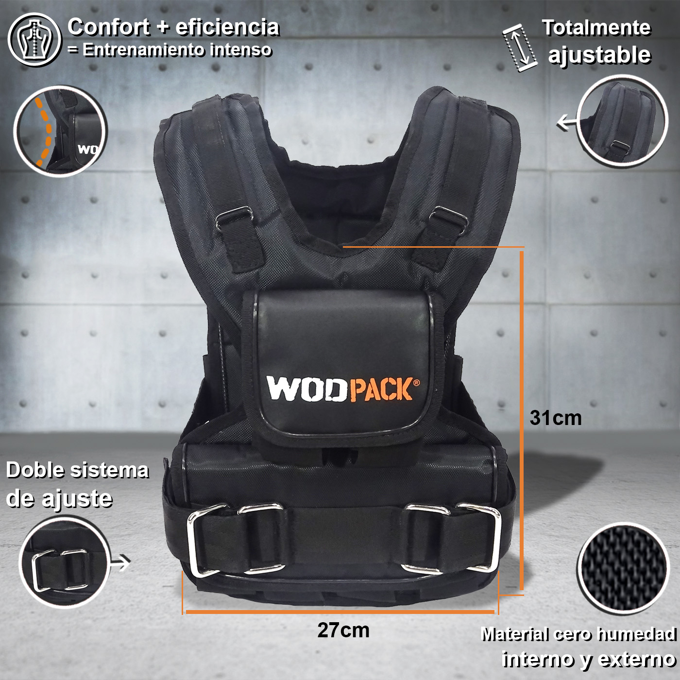 Chaleco de peso 14 K Crossfit Female Black WodPack®