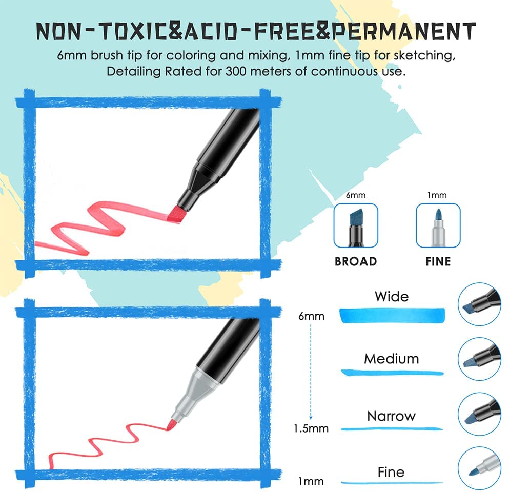 Marcadores Touch 60 Colores Punta Doble Boceto Arquitectura