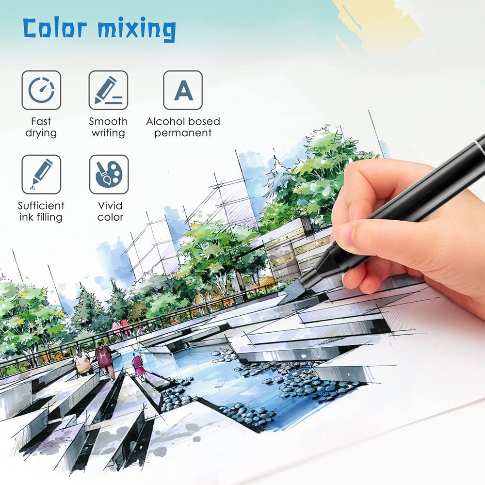 Marcadores Touch 60 Colores Punta Doble Boceto Arquitectura