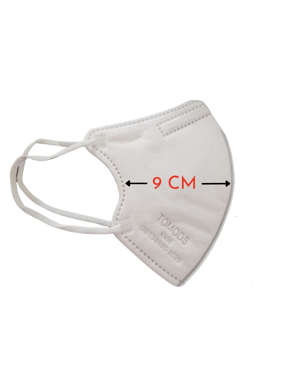 Cubrebocas certificados KN95 blanco infantil Tomods 20 piezas