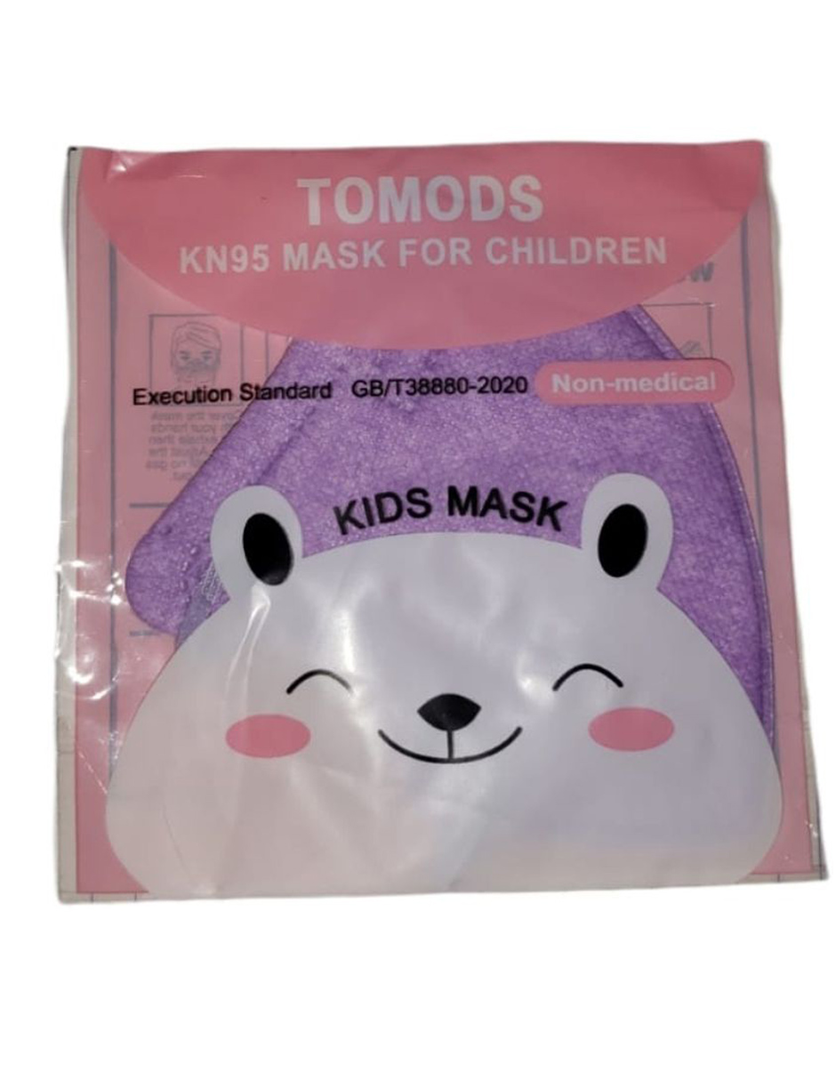 Cubrebocas Tomods certificado KN95 morado infantil 30 piezas