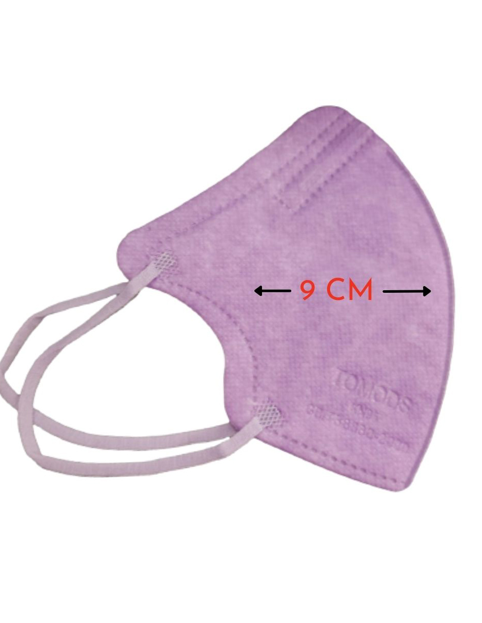Cubrebocas Tomods certificado KN95 morado infantil 30 piezas