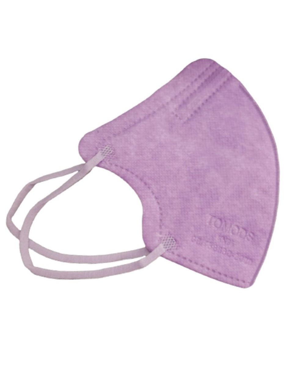 Cubrebocas Tomods certificado KN95 morado infantil 30 piezas