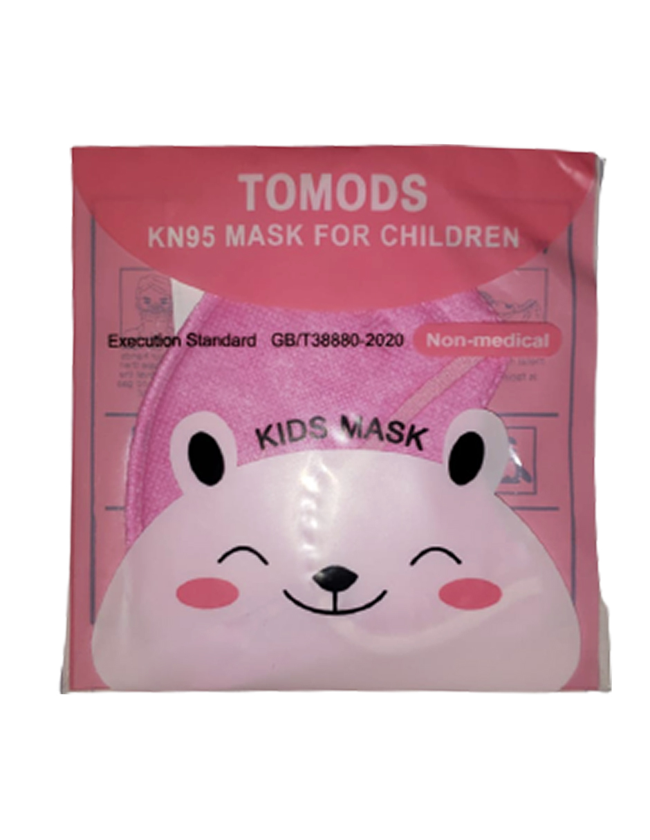 Cubrebocas KN95 certificado infantil Tomods rosa 10 piezas