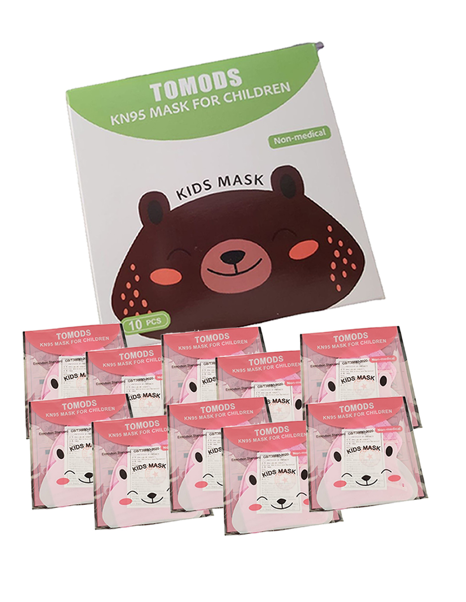 Cubrebocas KN95 certificado infantil Tomods rosa 10 piezas