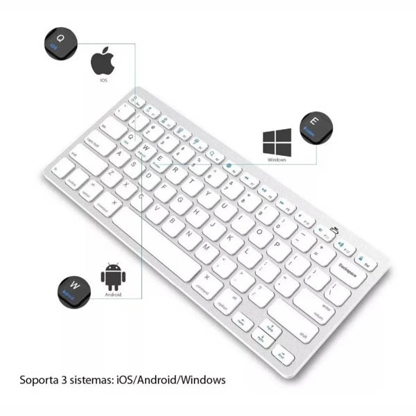 Teclado Ergonomico Inalámbrico Bluetooth P Pc Celular iPad