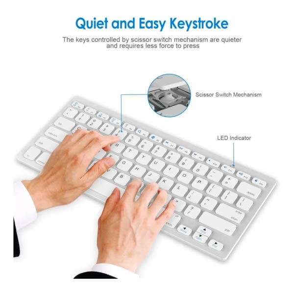 Teclado Ergonomico Inalámbrico Bluetooth P Pc Celular iPad