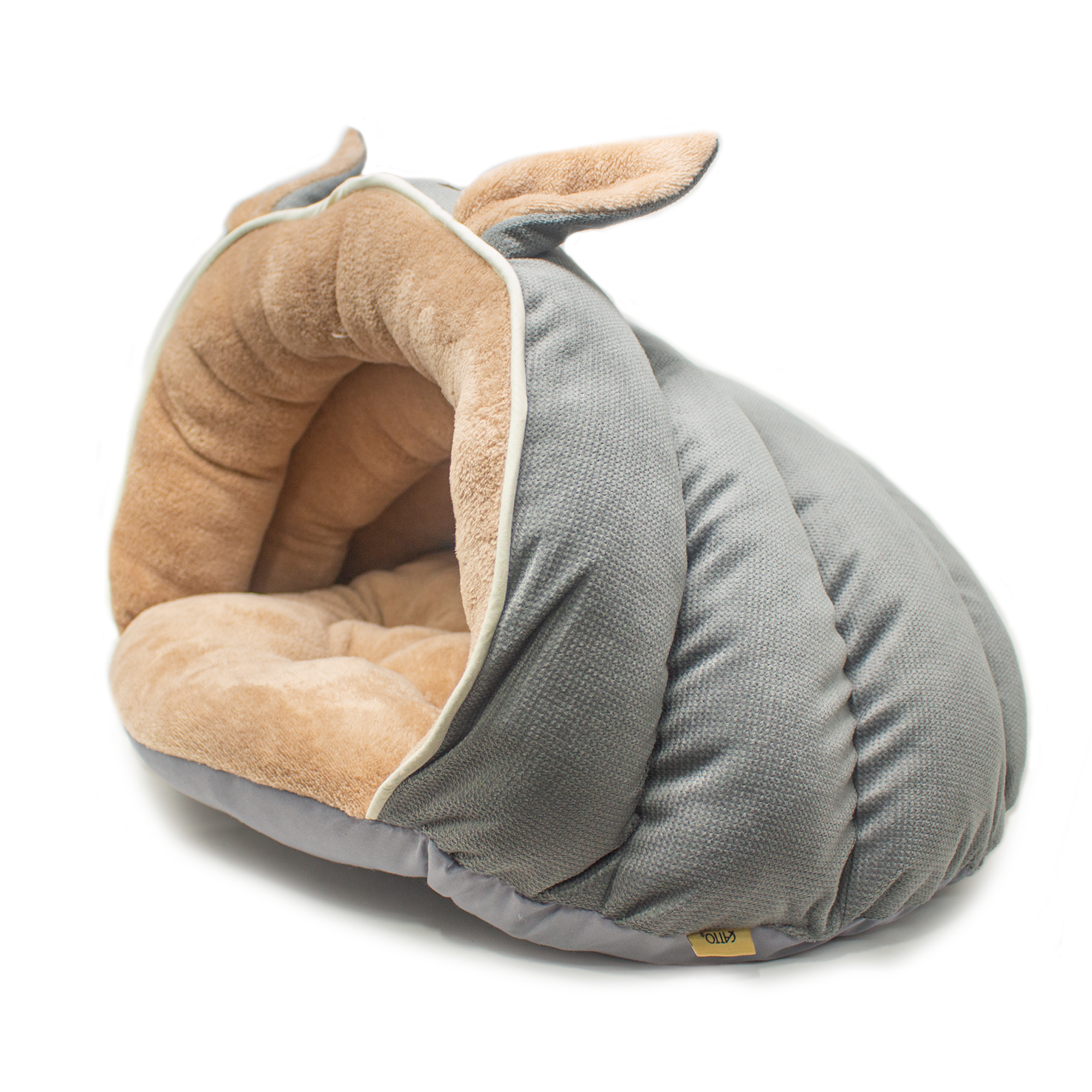 Cama para Gato Perro Gris super cómoda tipo cueva 2 en 1 lavable Catto Mediana