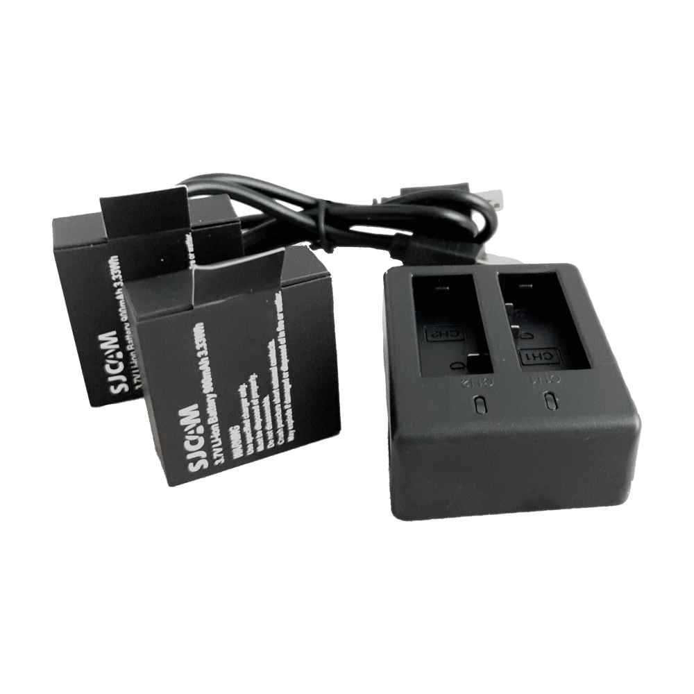 Kit Baterías y Cargador Cámaras Deportivas Genéricas 900mah