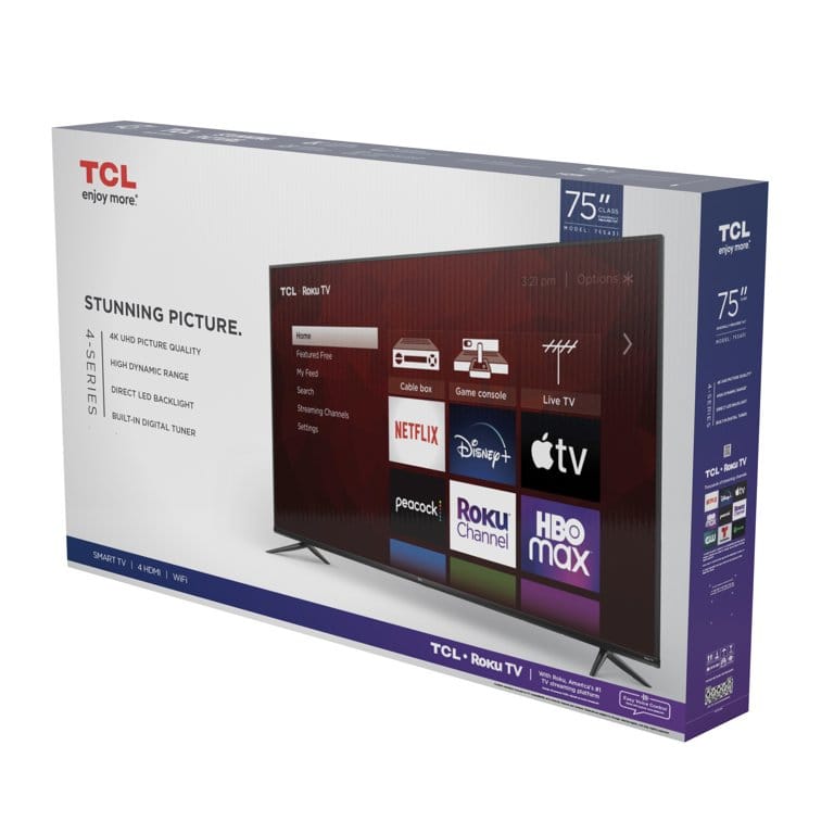 Television Smart Tv TCL 75 Pulgadas 4k Uhd Hdr Led Con Roku