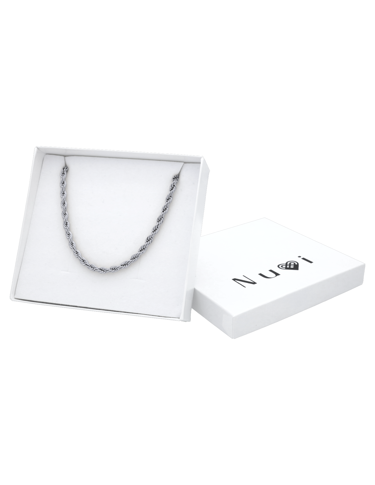 Collar Cadena NUVI Torsal Plateada 60cm