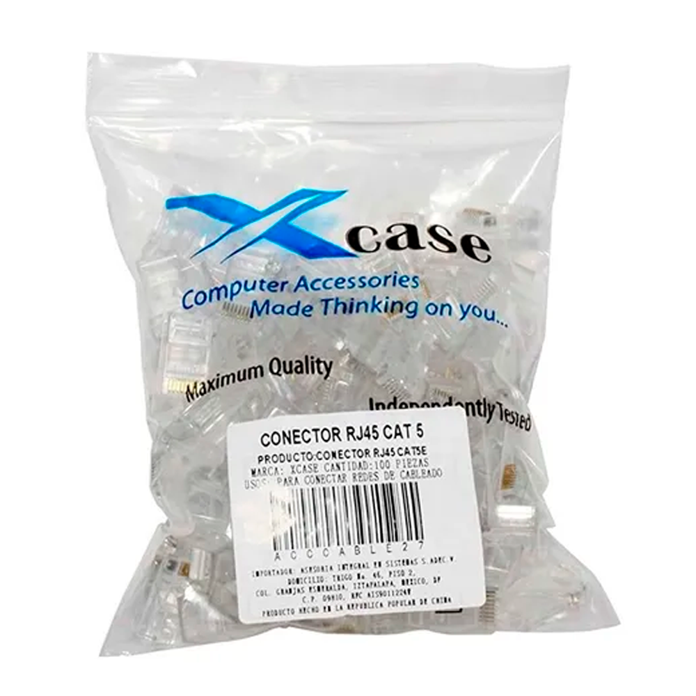 SEAFON Plug Cat 6 Rj45 Conector Red Utp Bolsa de 100 pza