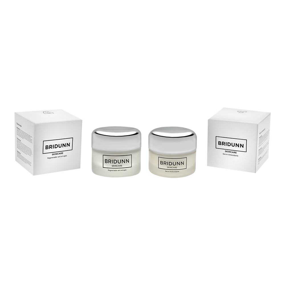 Kit Antiedad Crema Facial Antiarrugas Efecto Tensor y Suero Facial Antioxidante Natural BRIDUNN Skincare .