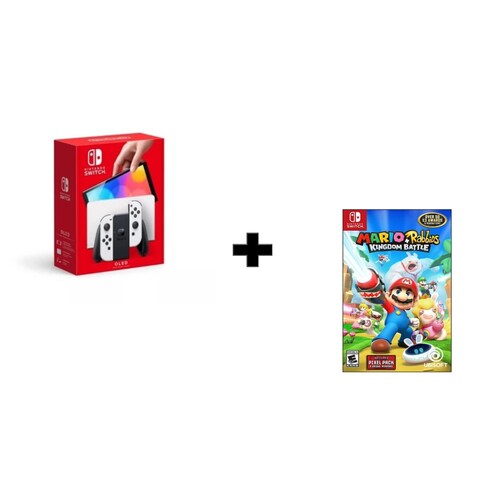Consola Nintendo Switch OLED Blanco + Mario Rabbids
