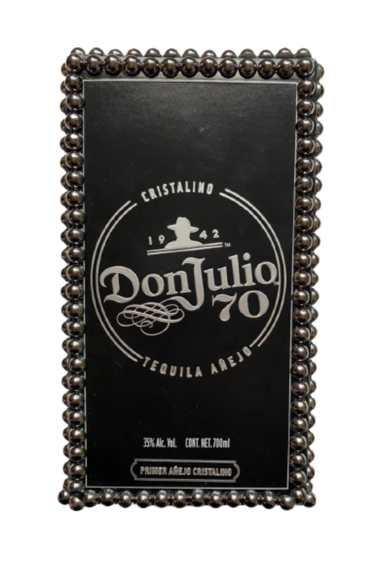 Tequila Don Julio 70 añejo cristalino 700 ml , Decorado con pedreria brillante calidad premium