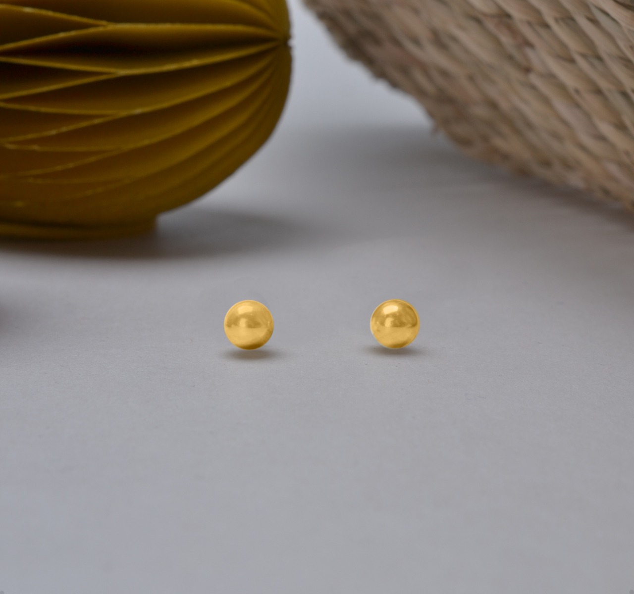 Aretes | Broqueles Bola 4mm VAROURO Oro 10k + Estuche Regalo