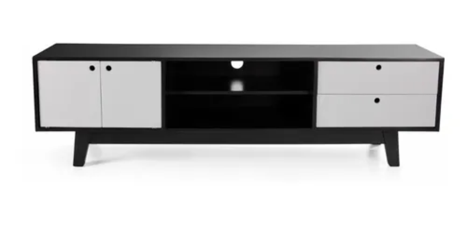 Mueble Para Tv Gama Negro con Blanco Mesa De Tv Centro De Entretenimiento