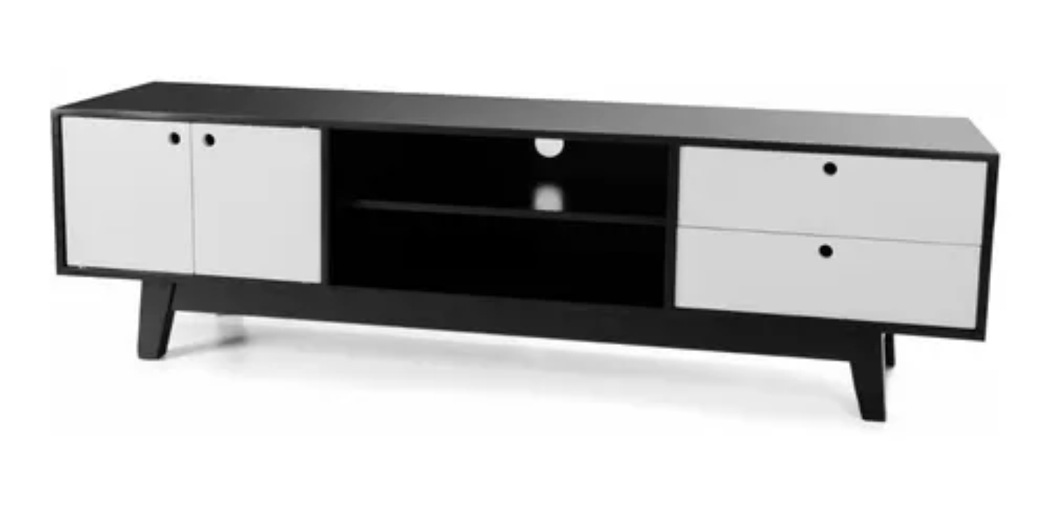 Mueble Para Tv Gama Negro con Blanco Mesa De Tv Centro De Entretenimiento