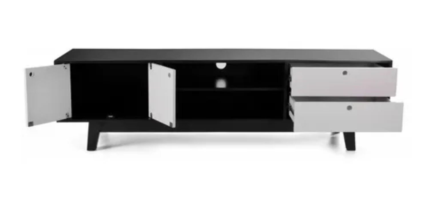 Mueble Para Tv Gama Negro con Blanco Mesa De Tv Centro De Entretenimiento