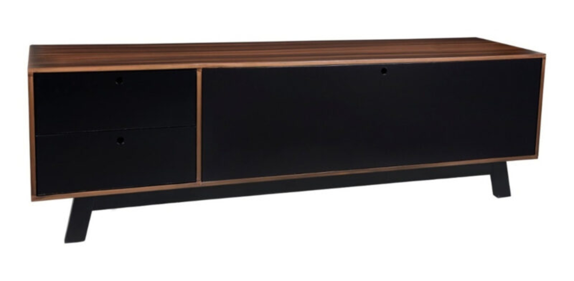 Mueble Para Tv Omega Nogal con Negro Mesa De Tv Pantalla Centro De Entretenimiento