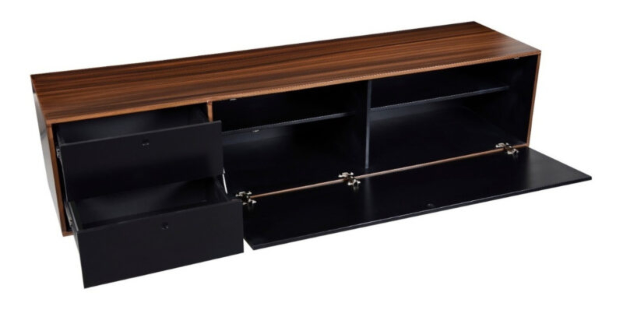 Mueble Para Tv Omega Nogal con Negro Mesa De Tv Pantalla Centro De Entretenimiento