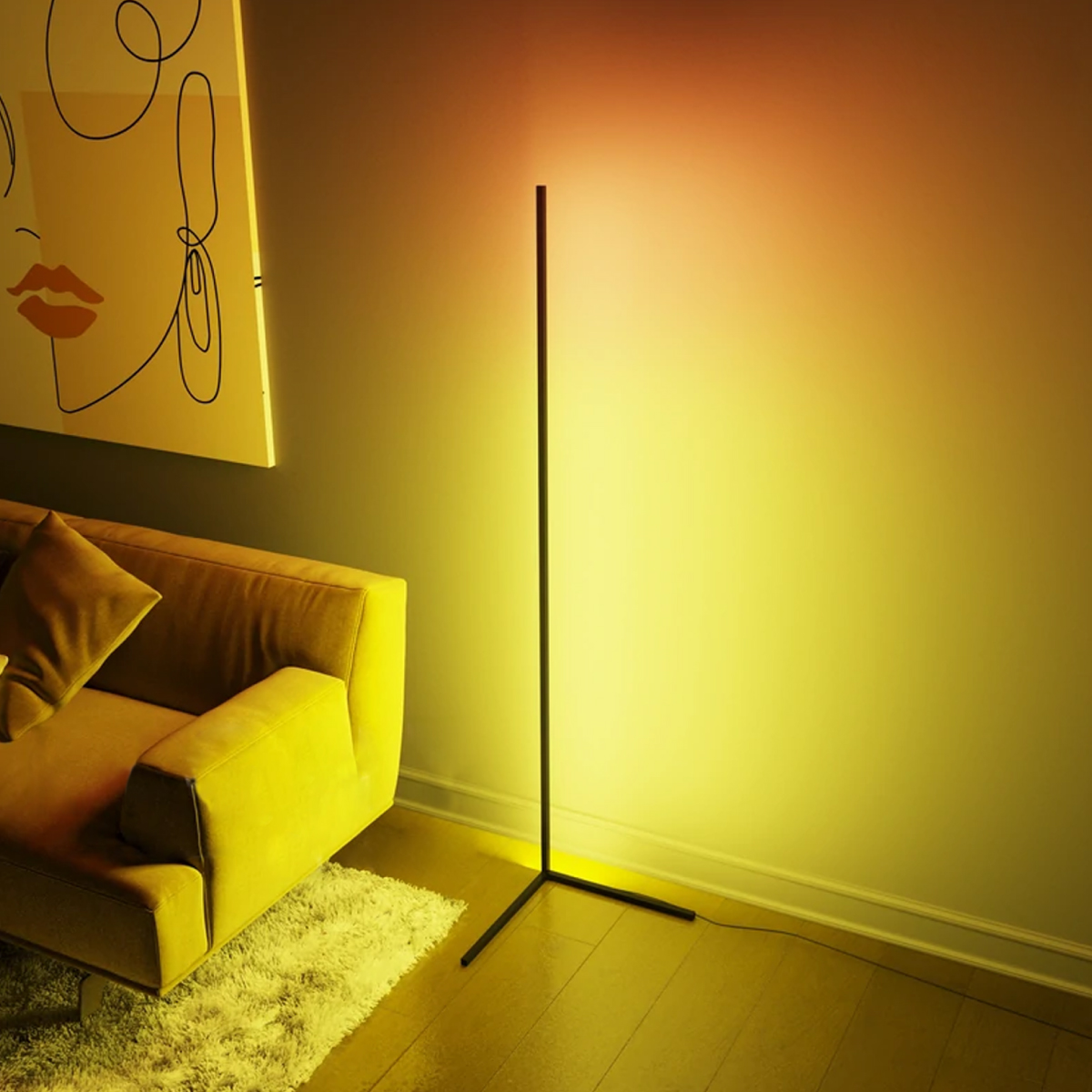 Lampara led de esquina ambiente decoración luz