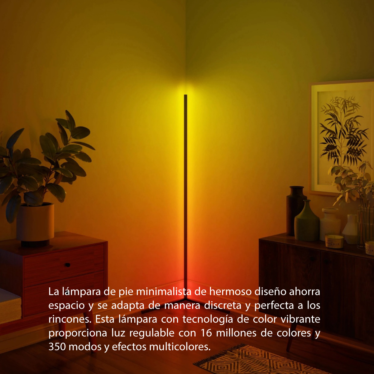 Lampara led de esquina ambiente decoración luz