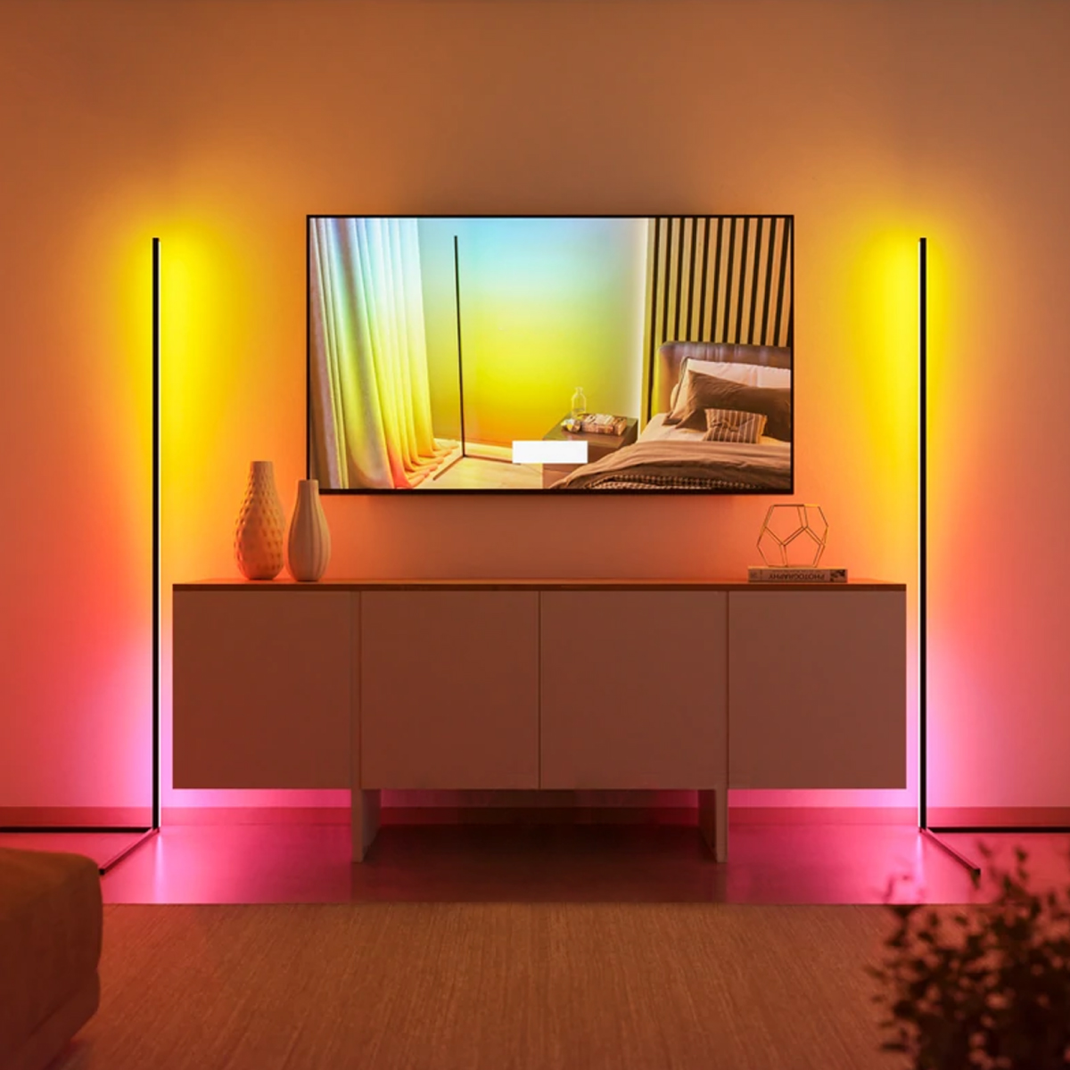 Lampara led de esquina ambiente decoración luz