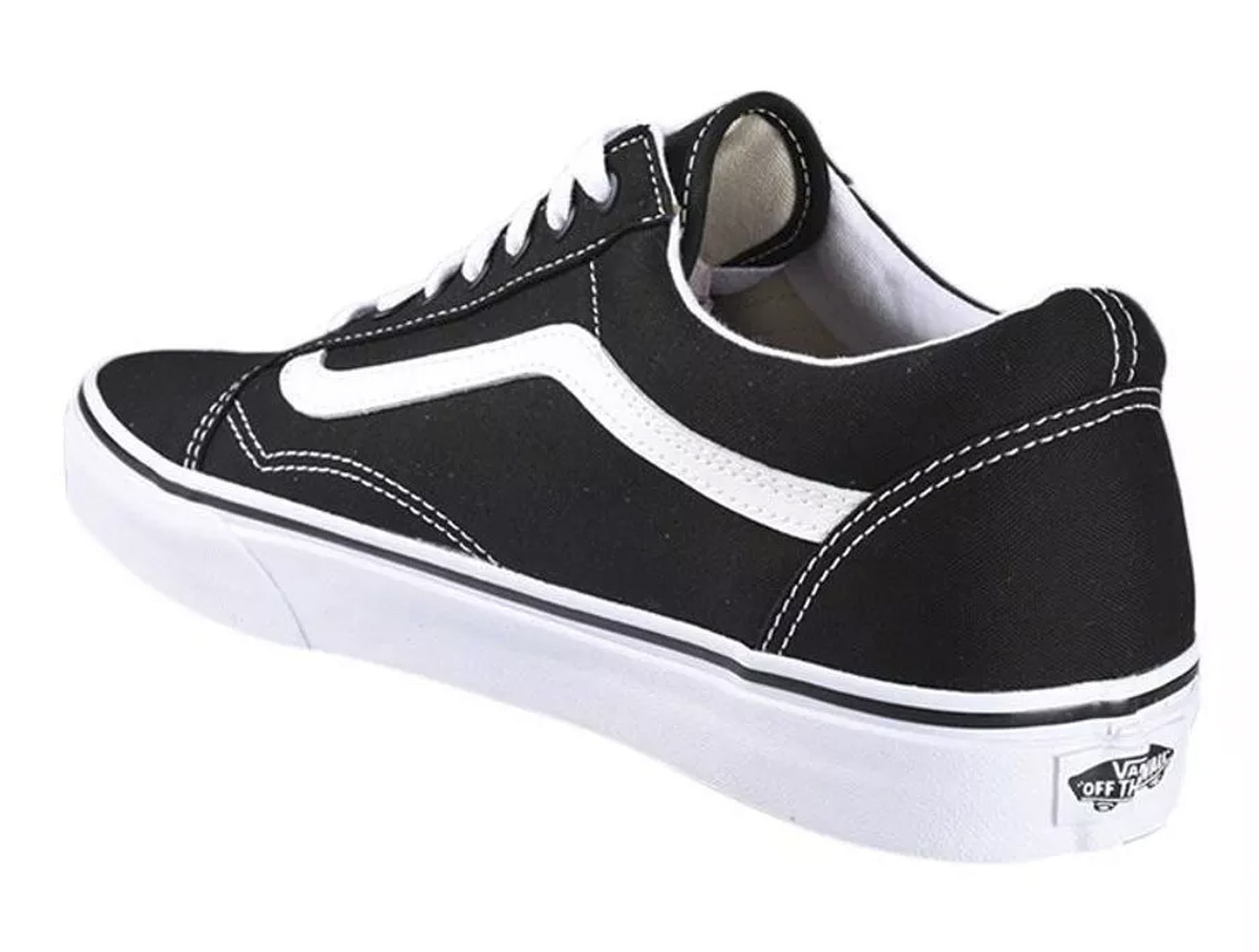 TENIS VANS OLD SKOOL CANVAS BLACK/TRUE WHITE 