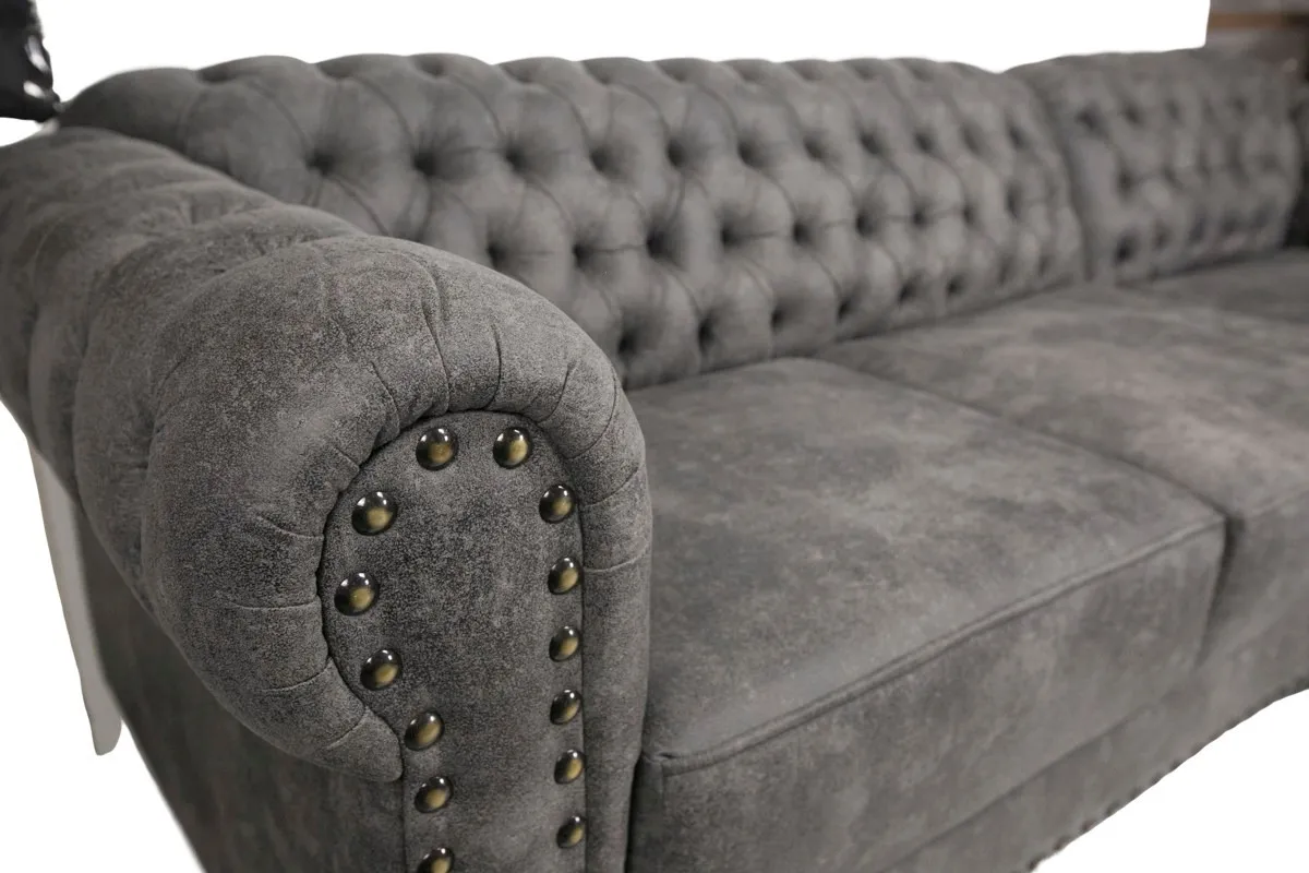 Sala Esquinera Capitone Laredo Gris Minimalista Moderna Sofas Salas Vintage Retro