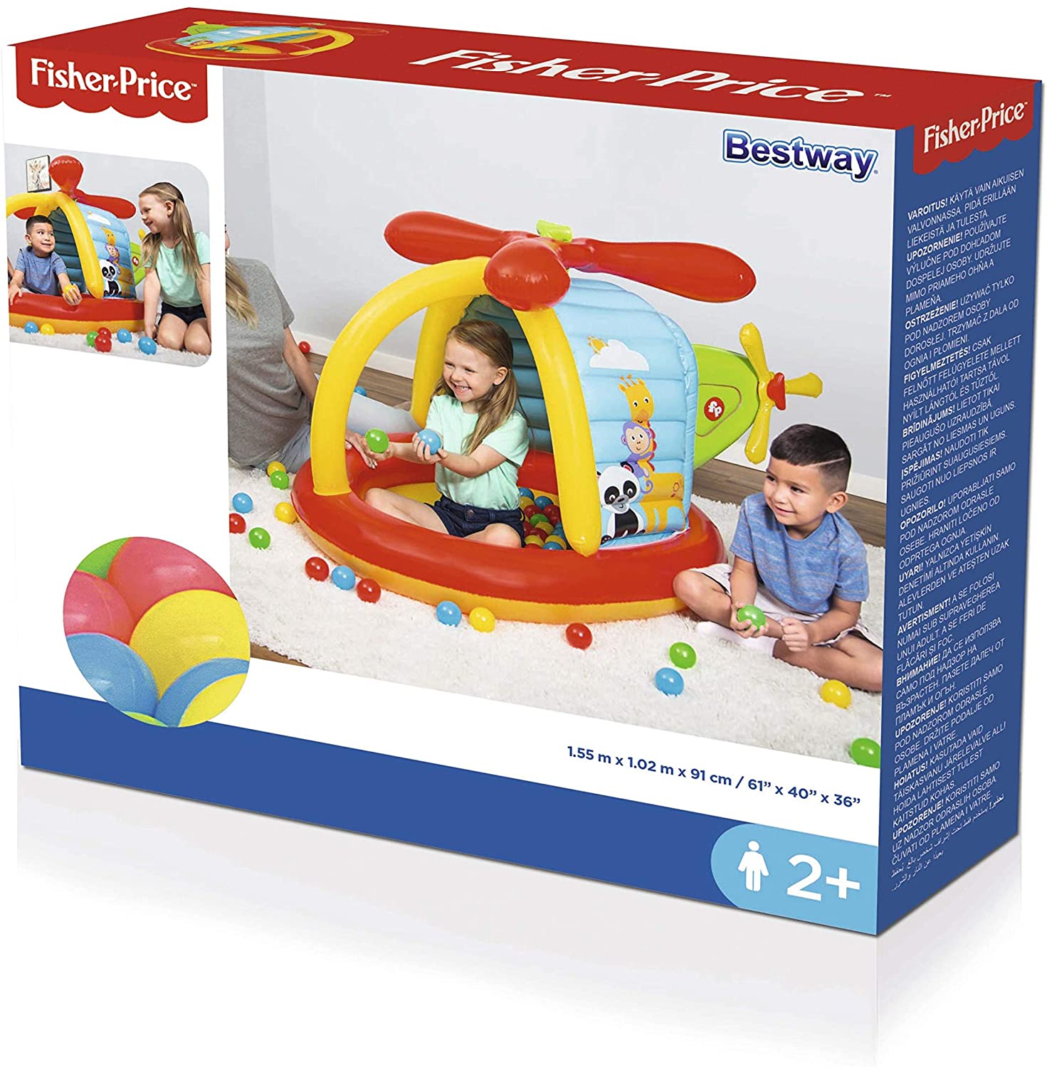 Alberca Inflable Bestway Helicoptero Pelotas Fisher Price