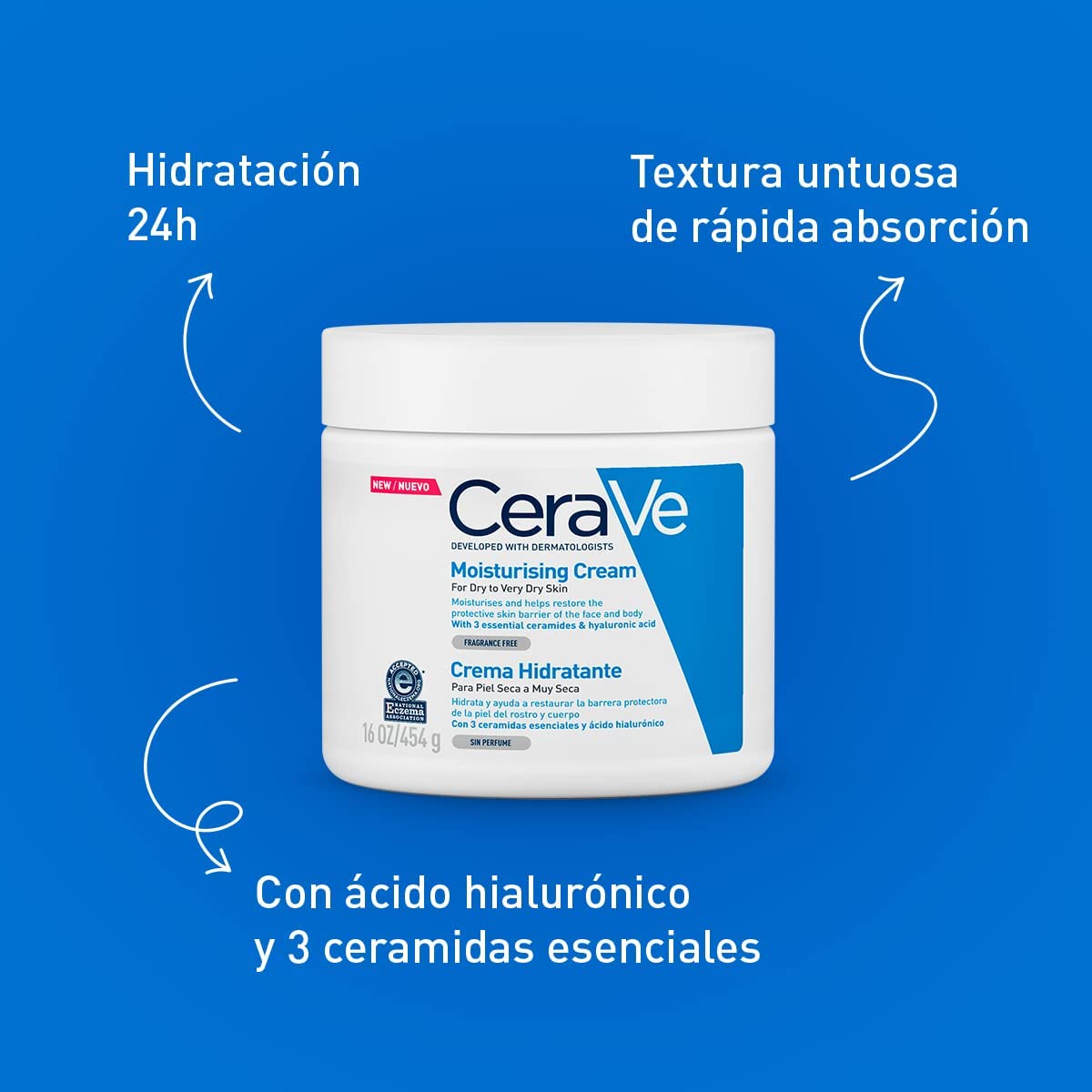 Cerave Crema Hidratante Piel Seca 16 Oz / 454 G