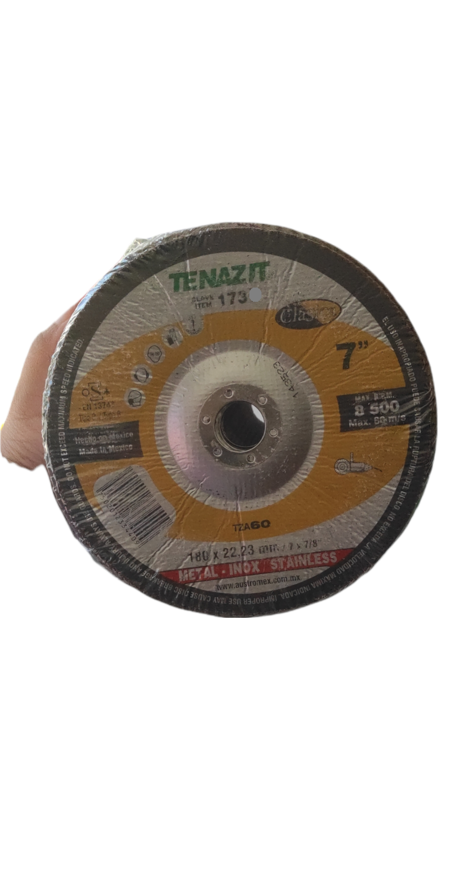 5 PZ Disco Laminado 7x7/8 Grano 60 Tenazit Austromex 1731
