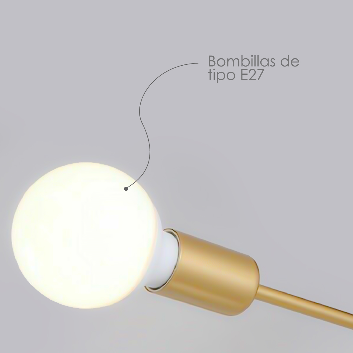Lampara de techo estilo industrial hierro forjado minimalista gold 10 luces.