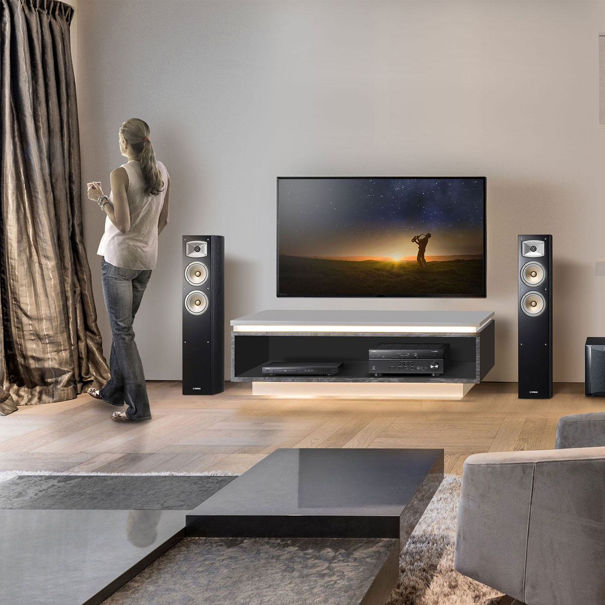 Par De Bocina De Torre De Piso Yamaha Ns-f330 (2 Bocinas)