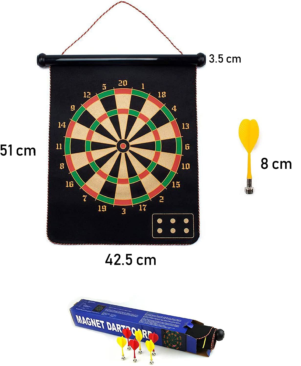 Tiro Al Blanco Doble Cara 40 X 50 6 Dardos Magnéticos