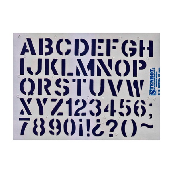 Plantilla, Gioser, Stencil 2cm S-13 Gotica 10pzs