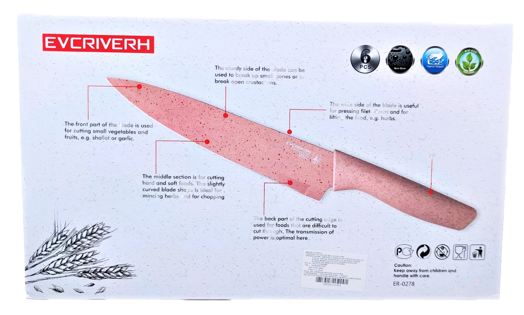 Cuchillos Cocina Profesionales Set D 6 Chef Acero Inoxidable