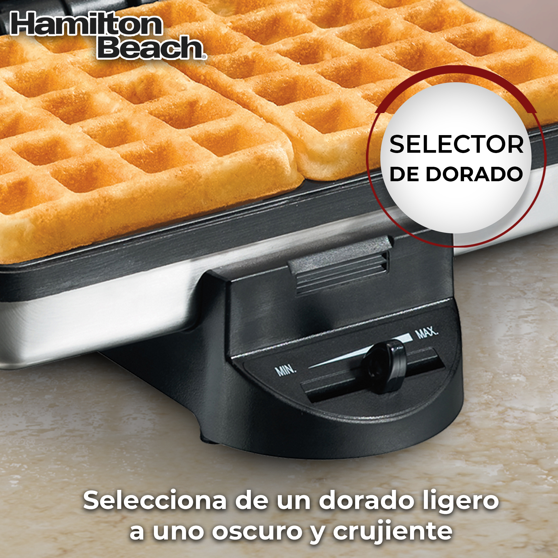 Wafflera Estilo Belga Antiadherente Hamilton Beach 26009