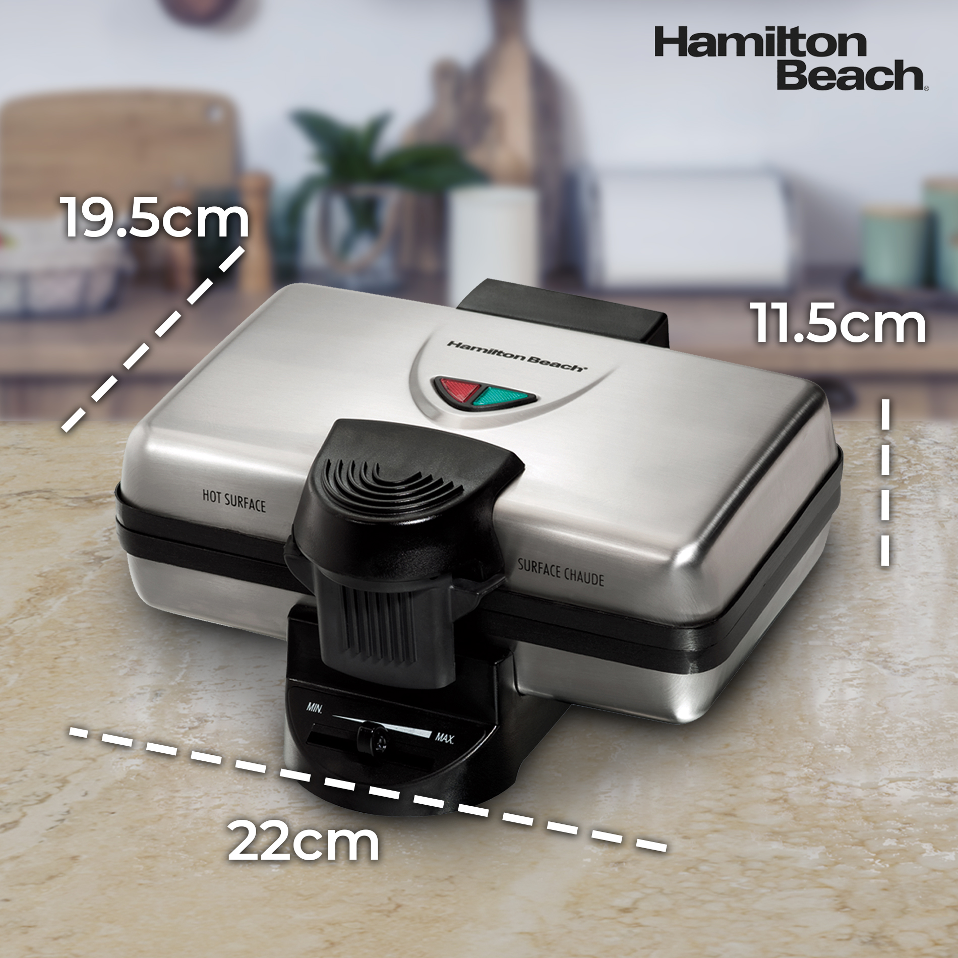 Wafflera Estilo Belga Antiadherente Hamilton Beach 26009